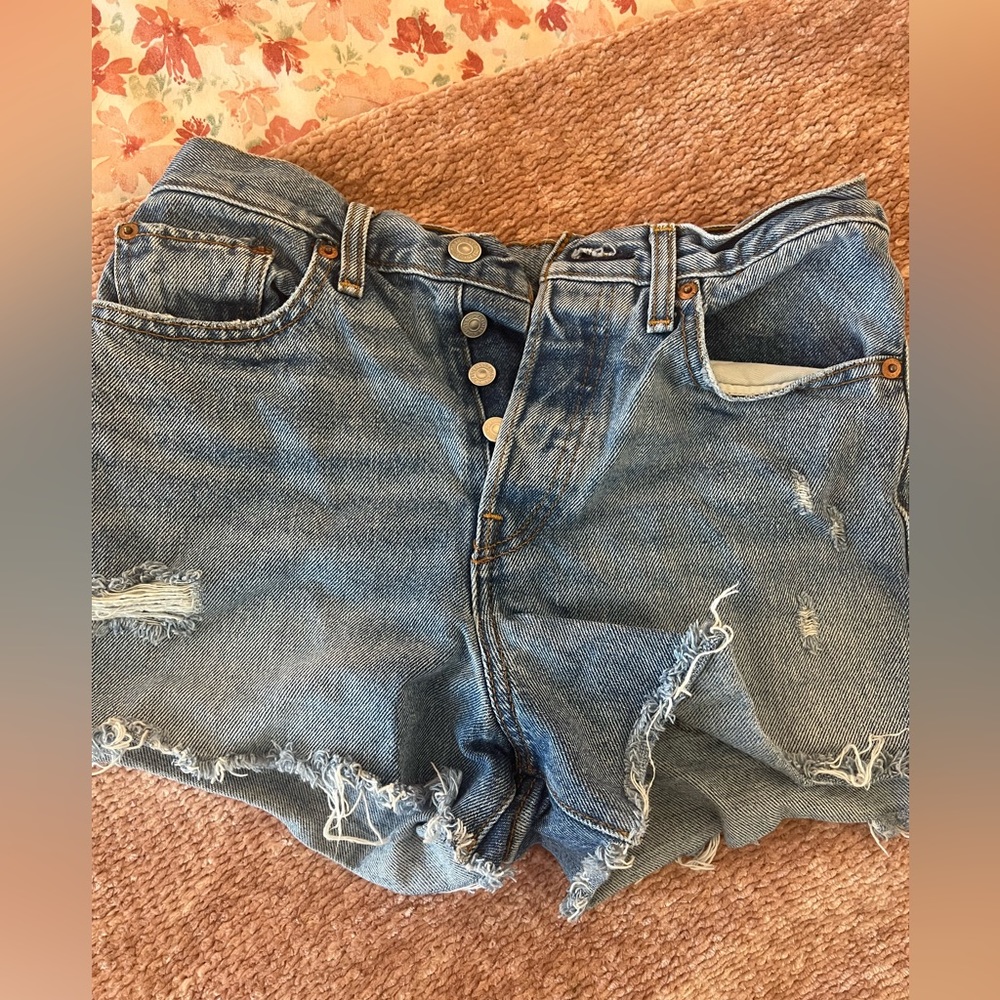 High Rise Levi Jean Shorts